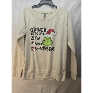 Instant Message Sweatshirt Womens Size XL Grinch Christmas Crew Neck Long Sleeve